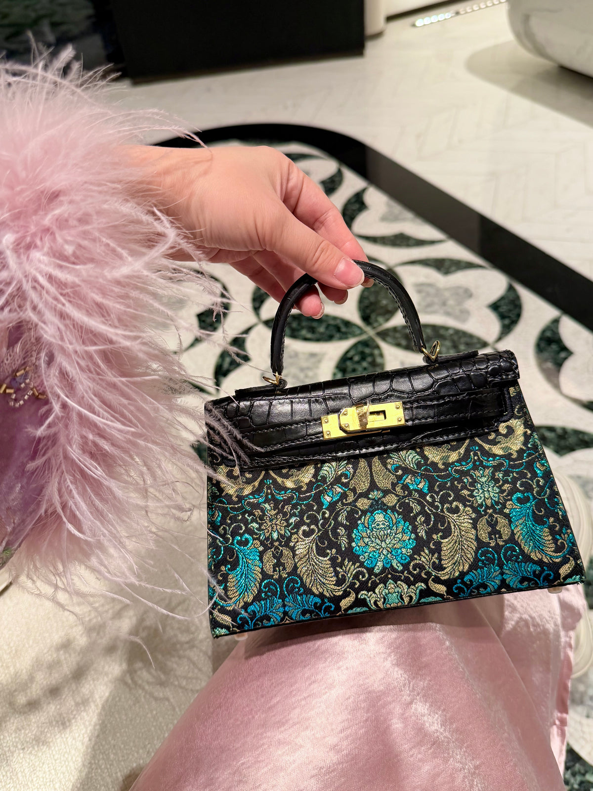 Luxury New Chinese Style Song & Shu Brocade Mini Top Handle Bag-BrocadeModern