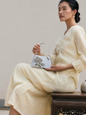 New Chinese Style Peony Embroidered Qipao Clutch Bag – Vintage Wedding Evening Handbag with Crystal Pearl Clasp-brocademodern