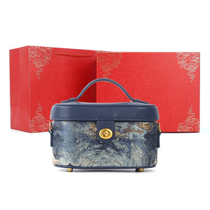Luxury New Chinese Style Tang Brocade Box Bag - Splendid Mountains & Rivers Blue|BrocadeModern