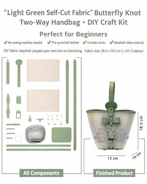 Butterfly Bow Handbag DIY Kit – Leather and Fabric Hand-Sewing Crossbody Bag