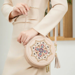 Gu (古) Series Baoxiang Blossom Round Bag – Chinese Embroidered Crossbody | Brocade Modern