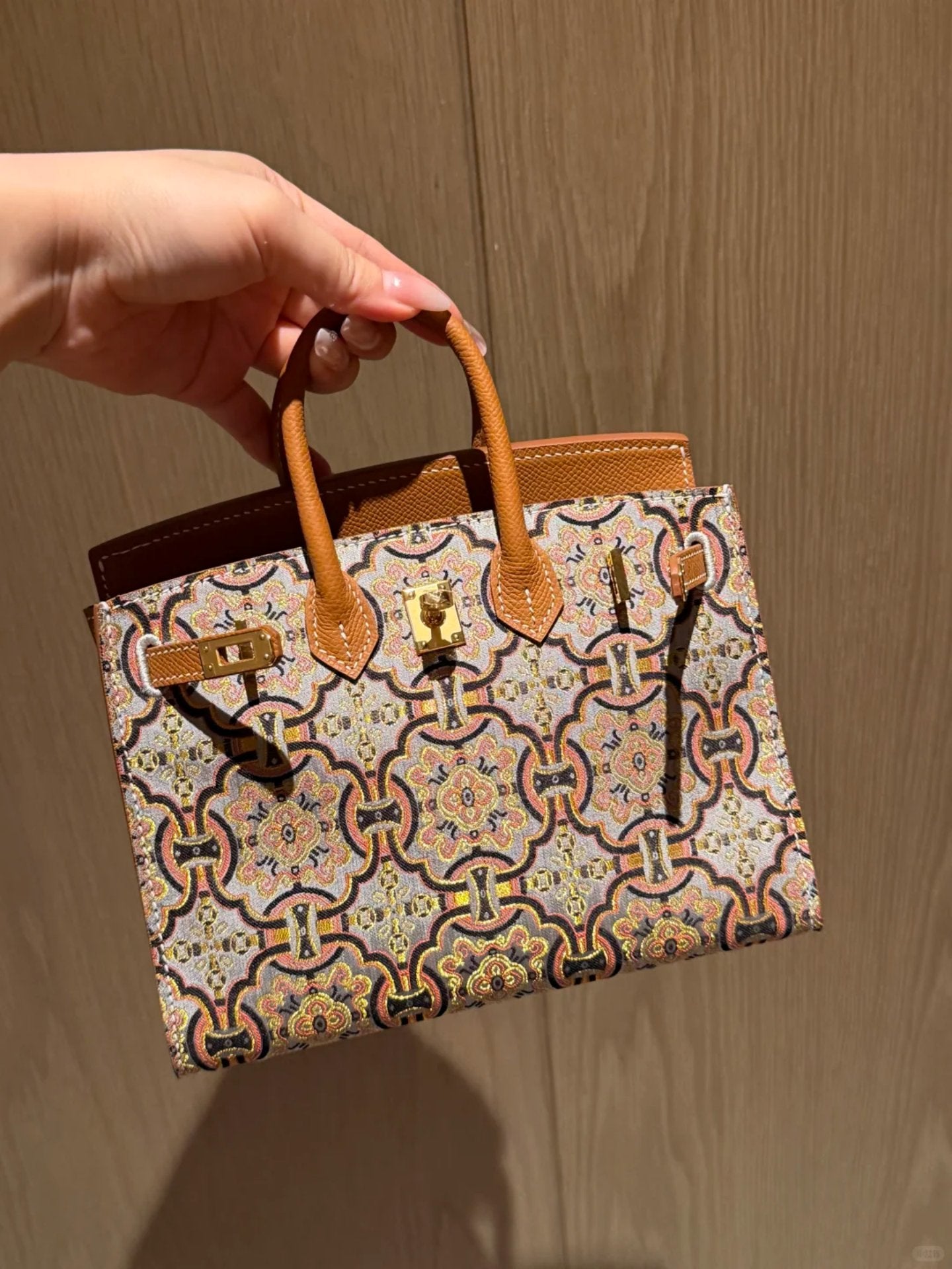 New Chinese Style Song Brocade Top-Handle Bag – Dark Heritage Tone & Golden Pheasant Motif -brocademodern