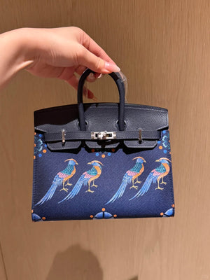 New Chinese Style Song Brocade Top-Handle Bag – Dark Heritage Tone & Golden Pheasant Motif -brocademodern