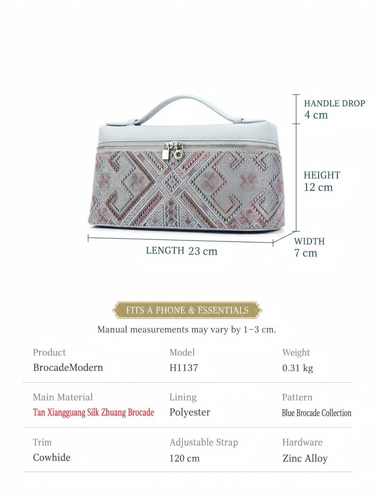 Luxury New Chinese Style Zhuang Brocade Boxy Handbag - Brocade Bond