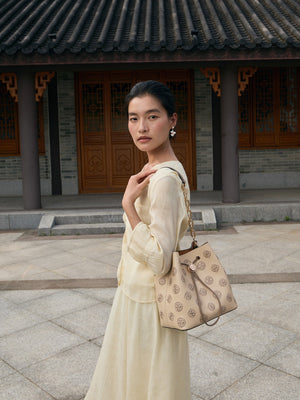 Chinoiserie Luxury Baoxiang Rosette Embroidered Bucket Bag – Vintage Shoulder & Handbag-brocademodern