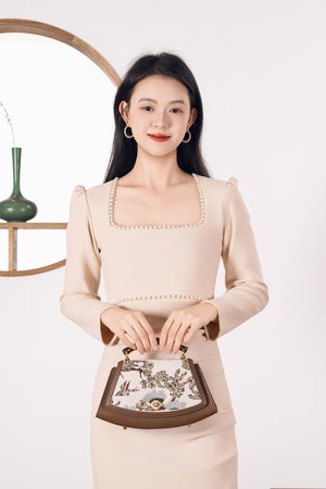Embroidered Bamboo Handle Handbag | Chinese-Style Magpie Bag | Brocade Modern
