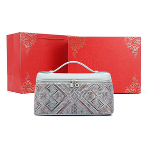 Luxury New Chinese Style Zhuang Brocade Boxy Handbag - Brocade Bond