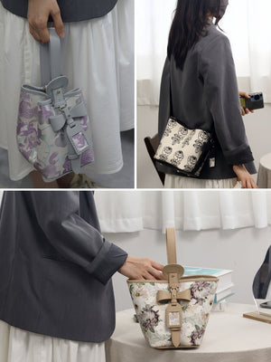 Butterfly Bow Handbag DIY Kit – Leather and Fabric Hand-Sewing Crossbody Bag