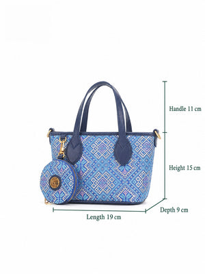 Heritage Zhuang Brocade New Chinese Style Tote Bag – Golden Blue Butterfly-brocademodern