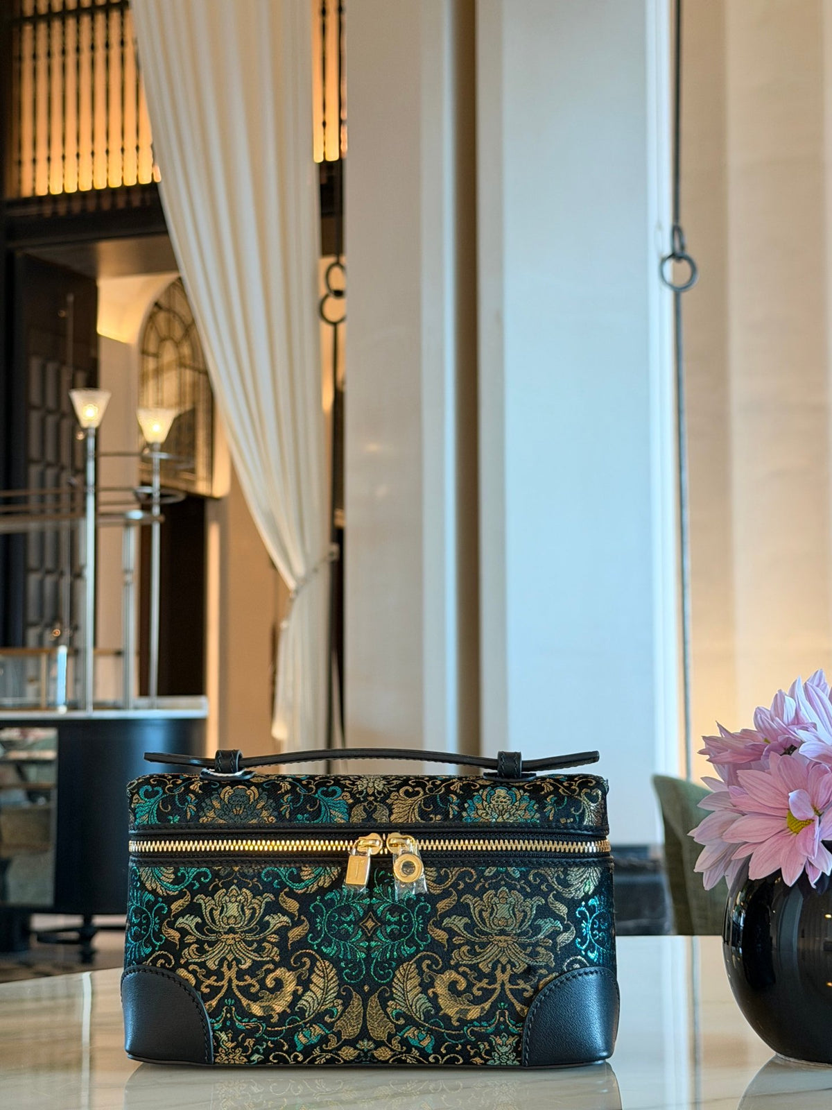 Luxury New Chinese Style Song Brocade & Zhang Rong  L19 Heritage Silk Box Handbag