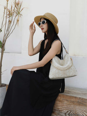 Persimmon Calyx Embroidered Hobo Bag | BrocadeModern