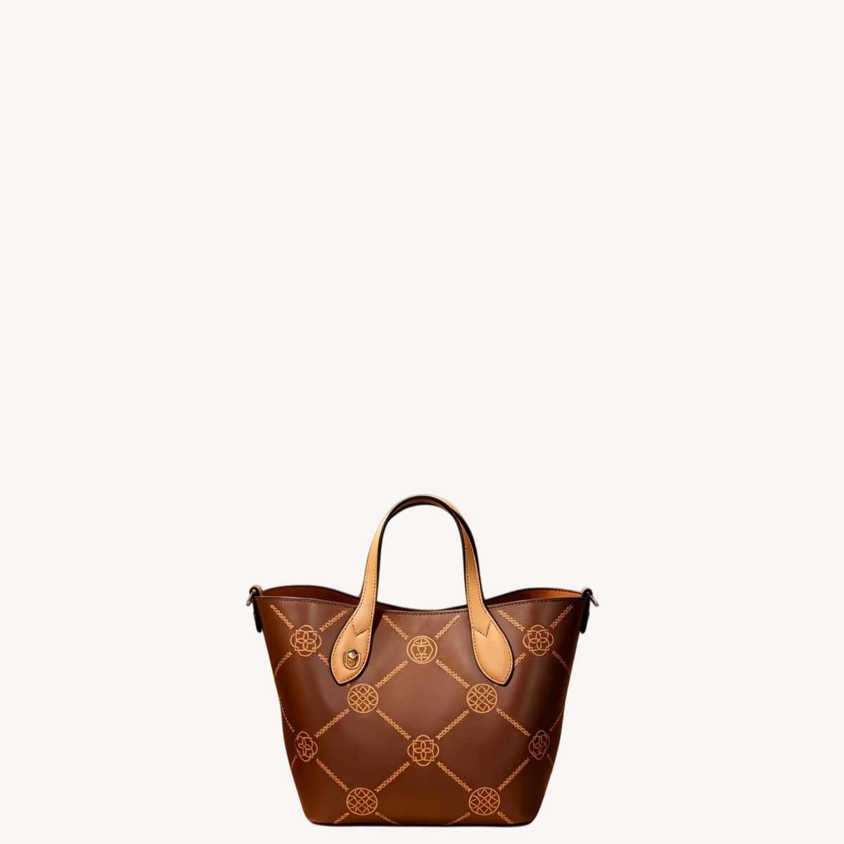Eternal Garden Gold-Thread Embroidered Cowhide Tote Bag