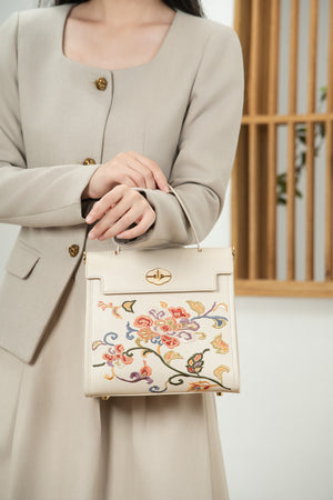 Gu (古) Embroidered Kelly Bag | Chinese-Style Handbag & Crossbody | Brocade Modern