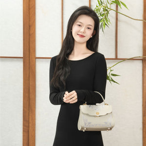 Gu (古) Series Embroidered Sycee Bag | Chinese-Style Yuanbao Handbag-brocademodern