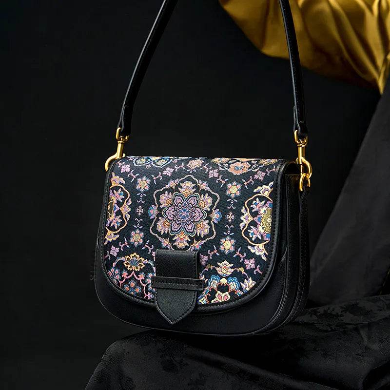 Song Brocade Silk Messenger Bag – Baoxiang Leather Crossbody - SinoCultural -- FJ220678-2