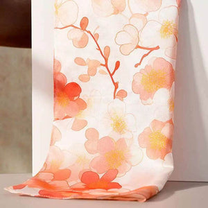 100% Mulberry Silk Elegant Silk Scarf Hundred Flowers Design 65x65cm - SinoCultural -- LS043