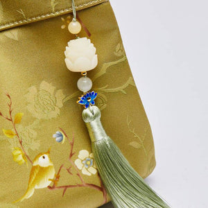 New Chinese Style Mulberry Silk Bucket Bag - SinoCultural -- P17062005-1