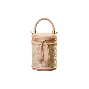 Song Brocade Leather Bucket Cylinder Bag - SinoCultural -- P11017902BG
