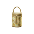 Song Brocade Leather Bucket Cylinder Bag - SinoCultural -- P11017902BN