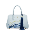 Embroidery Leather Crossbody Tote Bag Blue Orchid Handbag - SinoCultural -- P120609