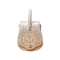 Brocade Jacquard Beige Butterfly Designer Saddle Bag - SinoCultural -- P1206260402LG-2