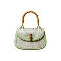 Song Brocade Mulberry Silk Bamboo Handle Handbag - SinoCultural -- P12062902-1