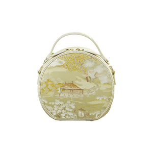 Chinese Painting Mulberry Silk Round Bag Luxury Handbag - SinoCultural -- P12065505