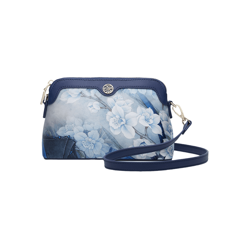 Mulberry Silk Handcrafted Flower Clutch Bag Women Wallet Eveing Purse - SinoCultural -- P170029-B