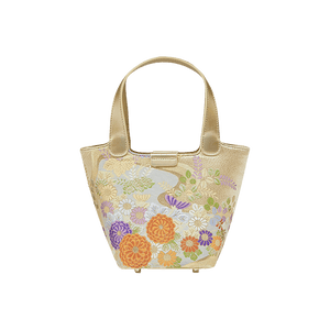 Embroidery Exquisite Floral Luxe Gold Basket Bag - SinoCultural -- P170605