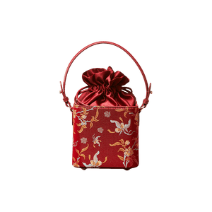 Song Brocade New Chinese Style Cube Bucket Bag - SinoCultural -- P17061302-1