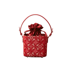 Song Brocade New Chinese Style Cube Bucket Bag - SinoCultural -- P17061302-2