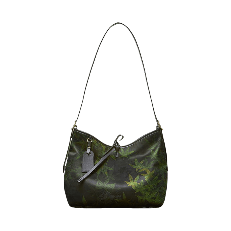 Xiangyunsha Silk Large-Capacity Green Tote Bag - SinoCultural -- P270606