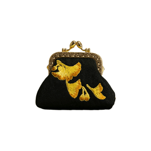 Embroidery Vintage Mini Coin Kiss Lock Purse Wallet - SinoCultural -- PWCD189-2