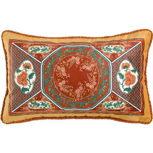 Chinoiserie Red-Yellow Glass Chinese Imperial Chair Cushion - SinoCultural -- SC010A38