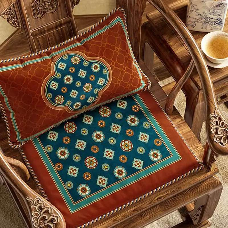 Chinoiserie Small Ball Pattern Short Plush Lumbar Pillow - SinoCultural -- WP028A01