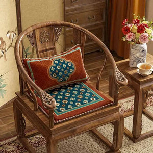 Chinoiserie Small Ball Pattern Short Plush Lumbar Pillow - SinoCultural -- WP028A01
