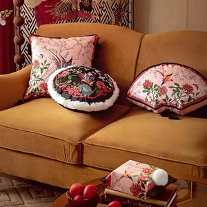 Chinoiserie Origina Powderl Pink Throw Pillow Spring Rococo Blossom Dreams - SinoCultural -- SJZBZ021A01