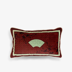 Chinoiserie Plum Blossom Bamboo Pillow Cushion - SinoCultural -- SJZBZ045A01