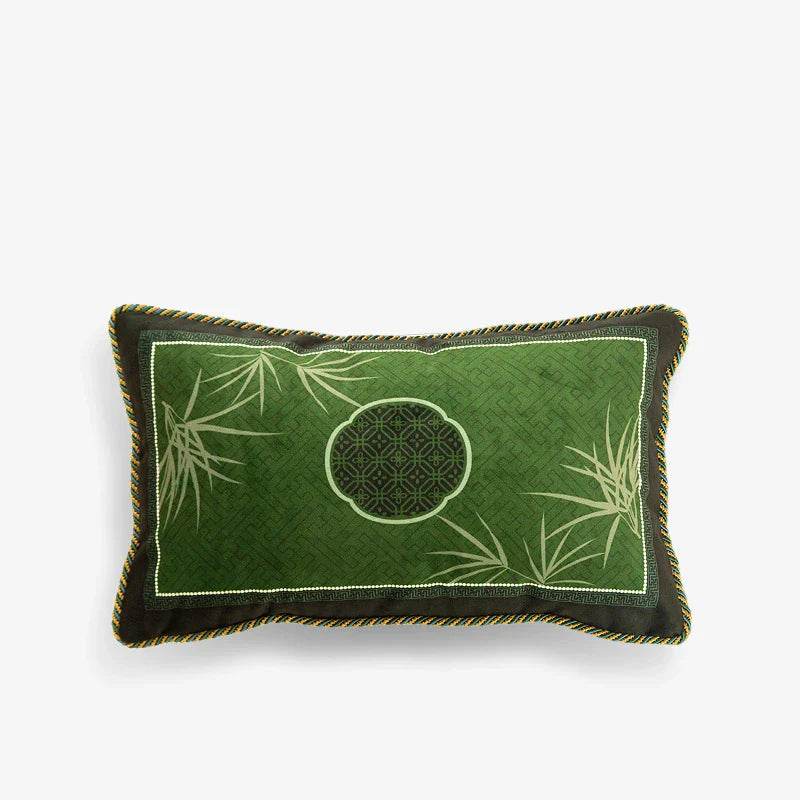 Chinoiserie Plum Blossom Bamboo Pillow Cushion - SinoCultural -- SJZBZ045A01