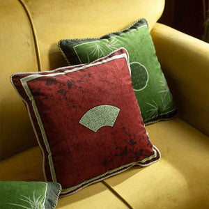 Chinoiserie Plum Blossom Bamboo Pillow Cushion - SinoCultural -- SJZBZ045A01