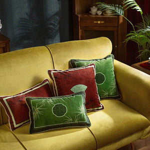 Chinoiserie Plum Blossom Bamboo Pillow Cushion - SinoCultural -- SJZBZ045A01