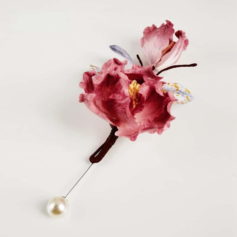 Niaoniao Peony Brooch | Original Chinese Intangible Heritage Ronghua Hair Accessories