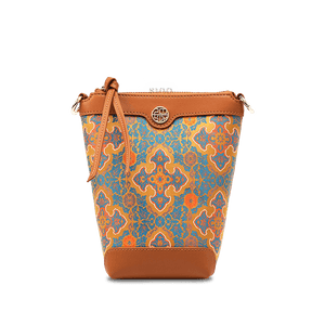 Song Brocade Leather Crossbody Mobile Phone Bag Four Harmonies and Ruyi Pattern - SinoCultural -- P220608