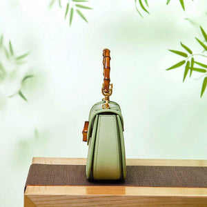 Song Brocade Mulberry Silk Bamboo Handle Handbag - SinoCultural -- P12062902-1