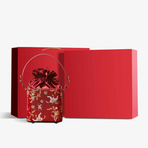 Song Brocade New Chinese Style Cube Bucket Bag - SinoCultural -- P17061302-1