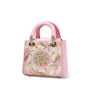 Song Brocade Powder Pink Crossbody Handbag Lotus & Lucky Rabbit Pattern - SinoCultural -- P12065302-1
