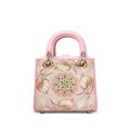 Song Brocade Powder Pink Crossbody Handbag Lotus & Lucky Rabbit Pattern - SinoCultural -- P12065302-1
