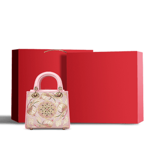 Song Brocade Powder Pink Crossbody Handbag Lotus & Lucky Rabbit Pattern - SinoCultural -- P12065302-1