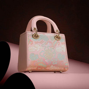 Song Brocade Retro Crossbody Handbag Lion Playing with Ball Pattern - SinoCultural -- P12065302-2