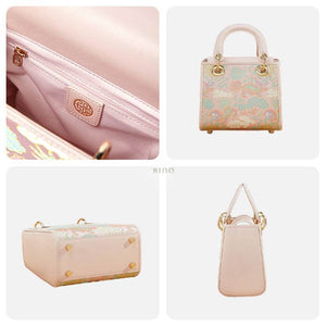 Song Brocade Retro Crossbody Handbag Lion Playing with Ball Pattern - SinoCultural -- P12065302-2